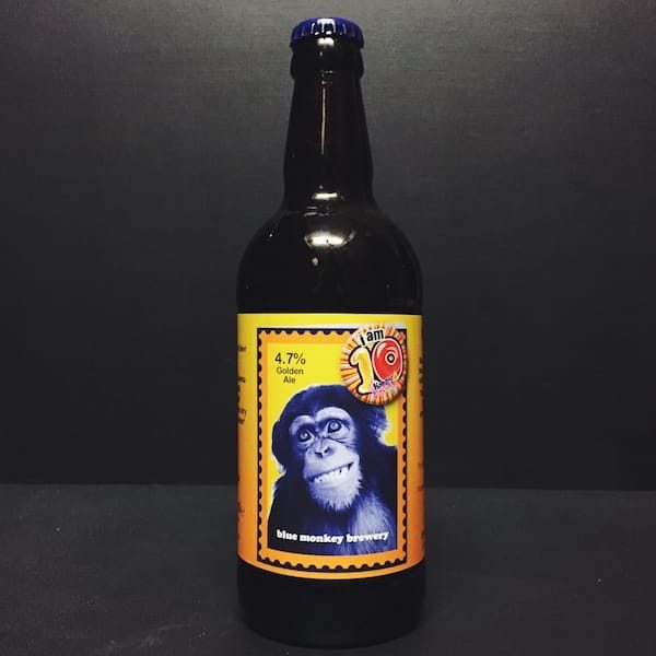 Blue Monkey 10th Birthday Golden Ale Nottingham vegan friendly