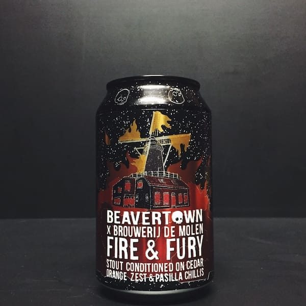 Beavertown De Molen Fire & Fury Stout Conditioned on Cedar, Orange Zest and Pasilla Chillies. Collaboration London