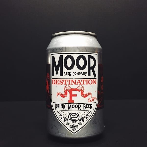 Moor Destination F Pale Ale brewed in Bristol. Vegan Friendly.
