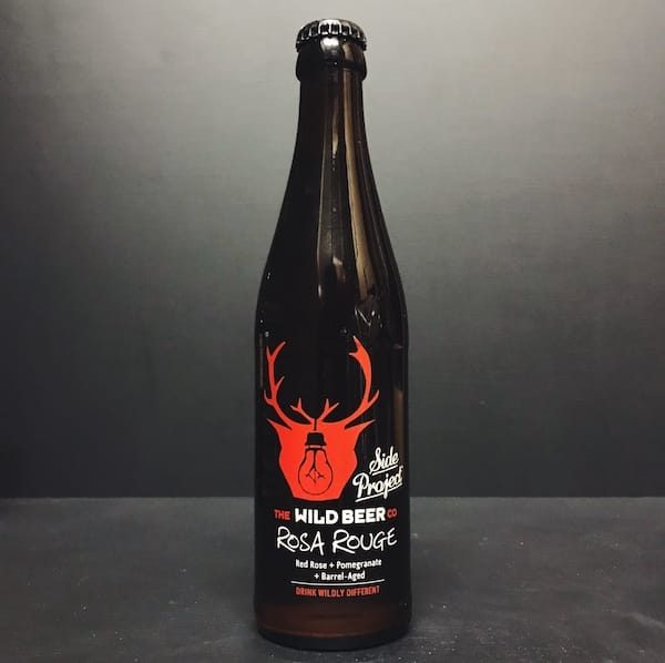 Wild Beer Co X Side Project Rosa Rouge Barrel Aged Sour Pomegranate Red Rose Somerset Vegan friendly.
