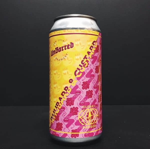 Unbarred Rhubarb and Custard Pale Ale Sussex collaboration with Cloak + Dagger brewing