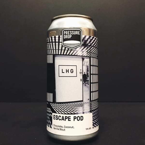 Pressure Drop Left Handed Giant Escape Pod Chocolate, Coconut and Vanilla Imperial Stout brewed with Left Handed Giant. London