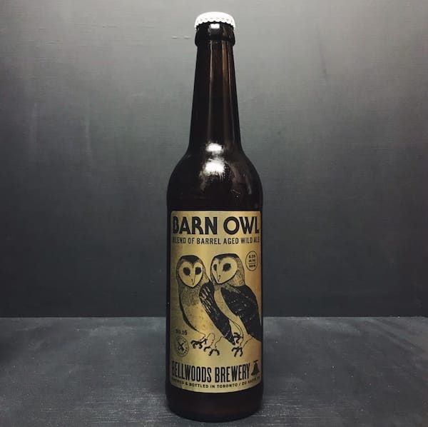 Bellwoods Barn Owl 16 Blended Barrel Aged Wild Ale. Canada vegan
