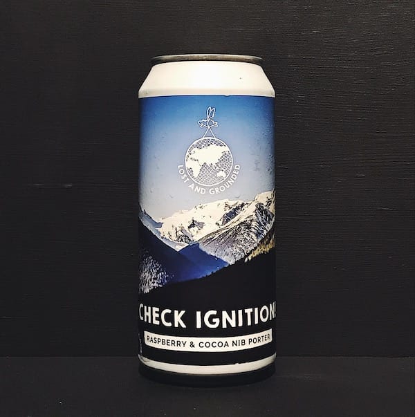 Lost & Grounded Check Ignition Raspberry & Cocoa Nib Porter. Bristol vegan