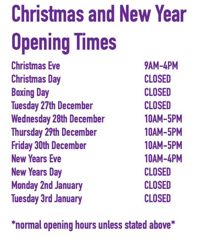 Christmas and New Year Opening Times 2022