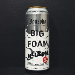 Donzoko Big Foam Nelson. Rustic Lager Newcastle vegan