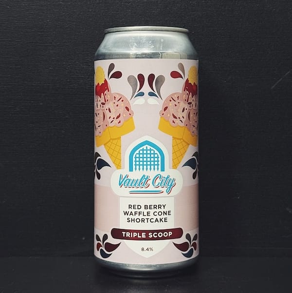 Vault City Red Berry Waffle Cone Shortcake Triple Scoop. Sour Scotland