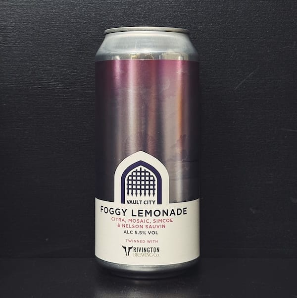 Vault City Rivington Foggy Lemonade. Sour IPA Scotland vegan