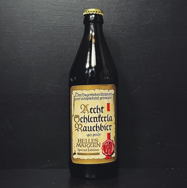 Aecht Schlenkerla Rauchbier - Helles Marzen Special Edition Unfiltriert. Smoked Helles Lager Germany vegan