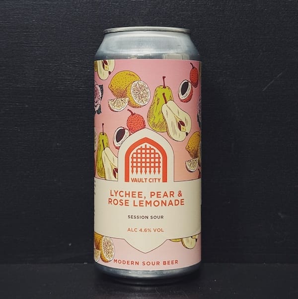 Vault City Lychee Pear & Rose Lemonade. Sour Scotland vegan