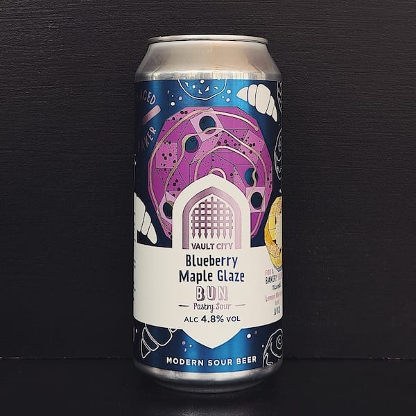 Vault City Blueberry Maple Glaze Bun. Sour Scotland vegan