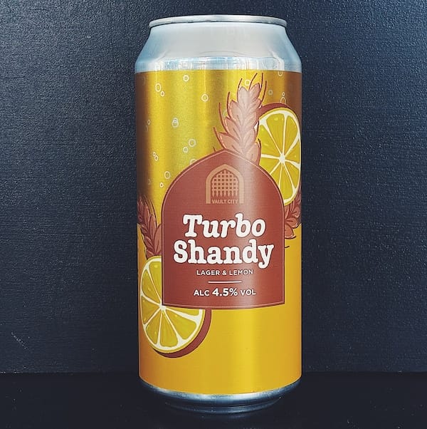 Vault City Turbo Shandy Lemon & Lager. Scotland vegan